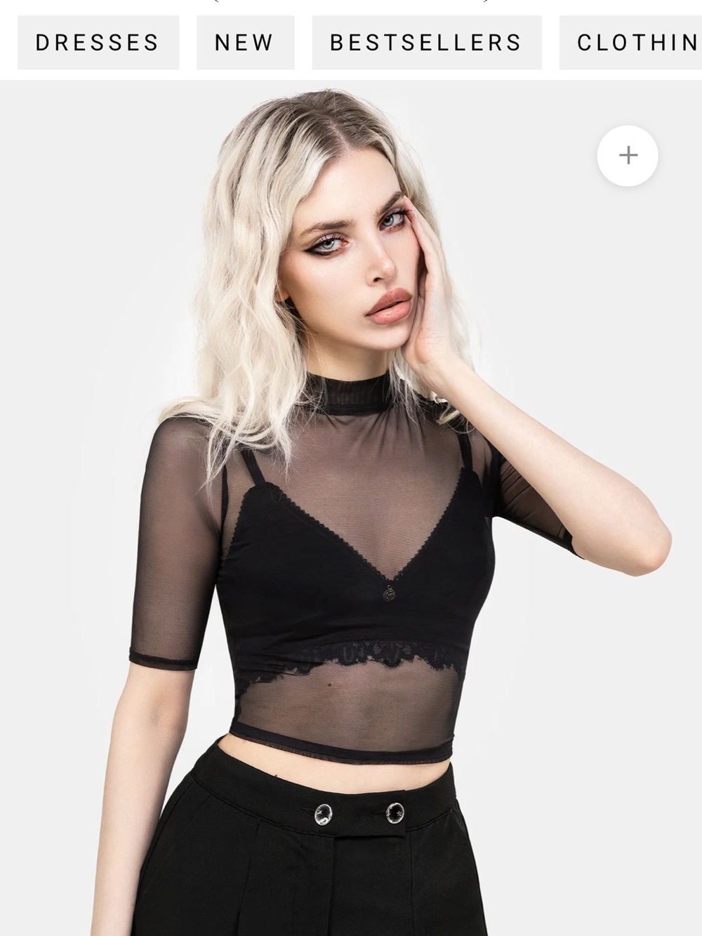 Disturbia Black Sheer Mesh Cropped Top